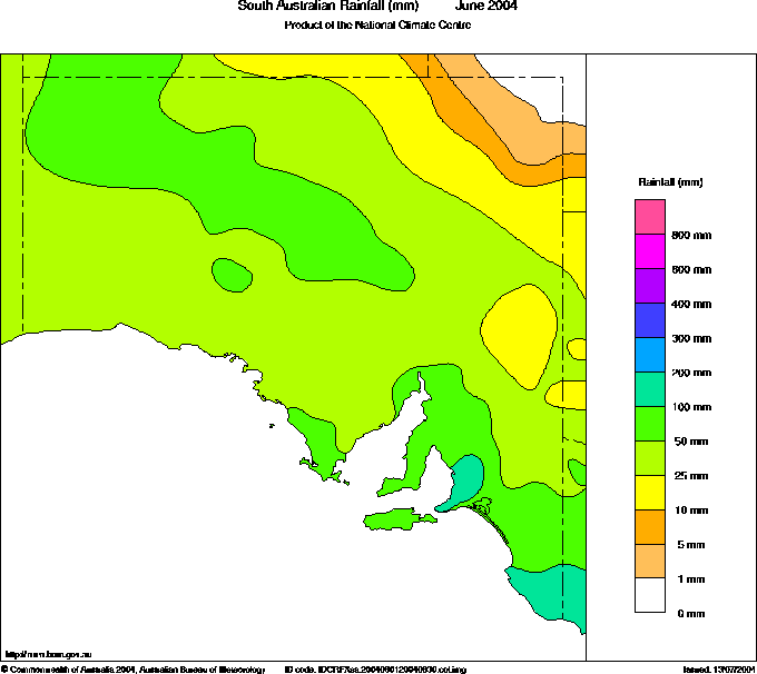 SA rainfall, June
