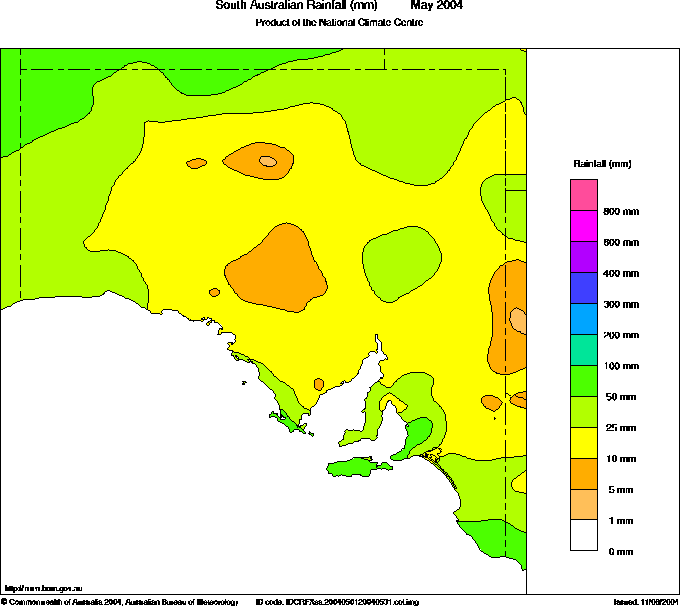 SA rainfall, May
