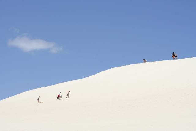 Kids on dune
