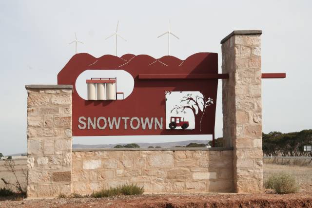 Snowtown sign