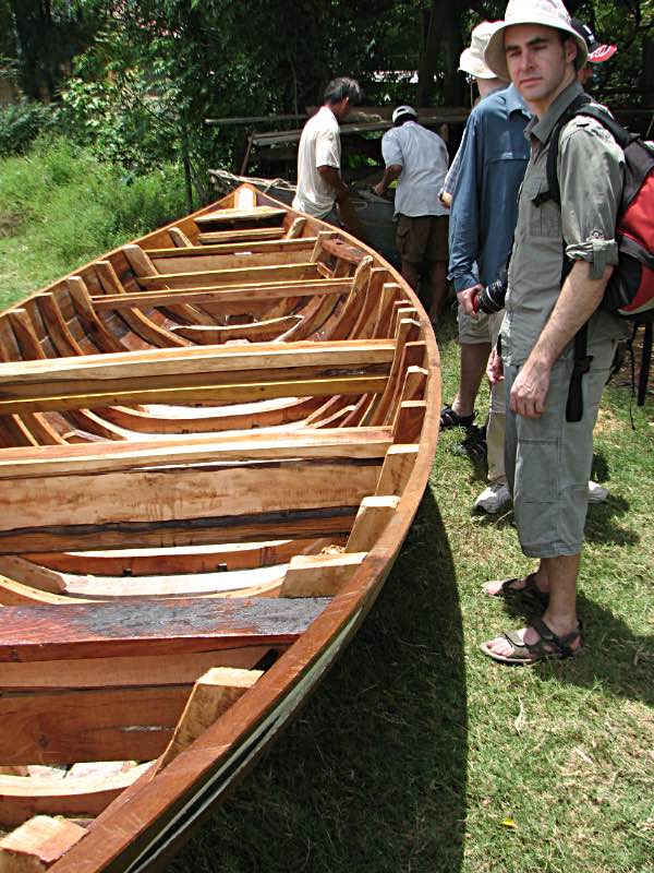 Newly built wooden boat