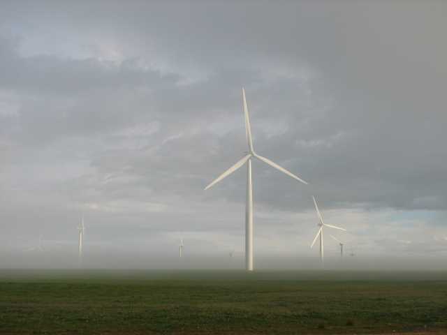 Turbines in mist