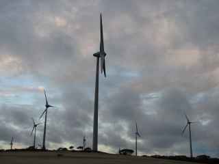 One of the Mount Millar wind turbines