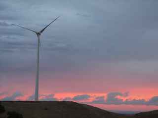 One of the Mount Millar wind turbines