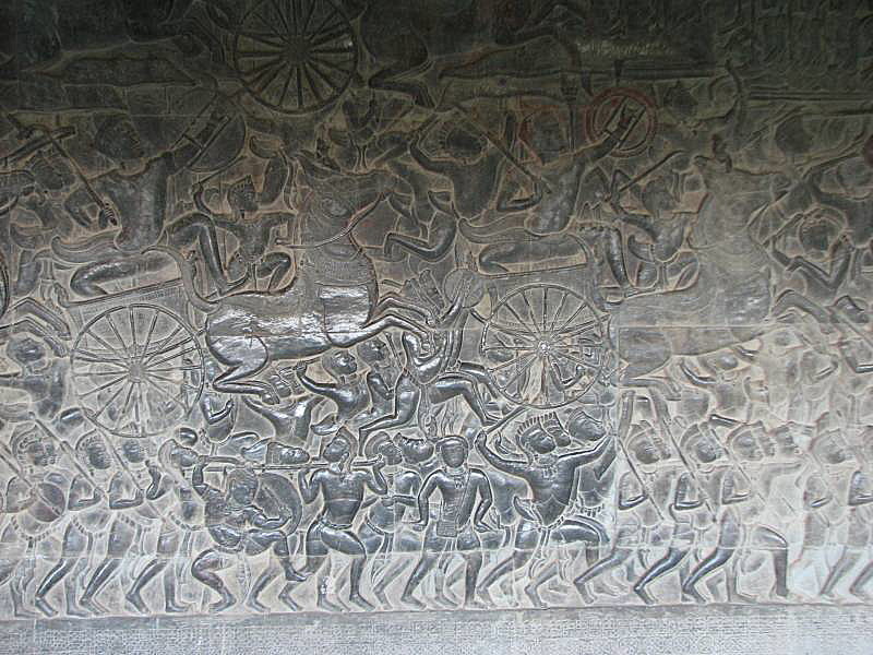 Stone carvings on Angkor Wat