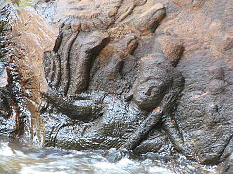 Carving in river
